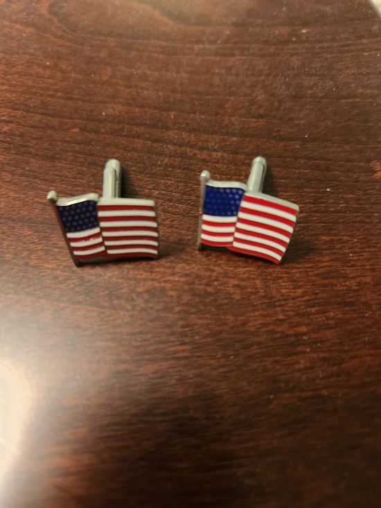Other - American Flag Enamel Cufflinks - Patriotic Red, White & Blue